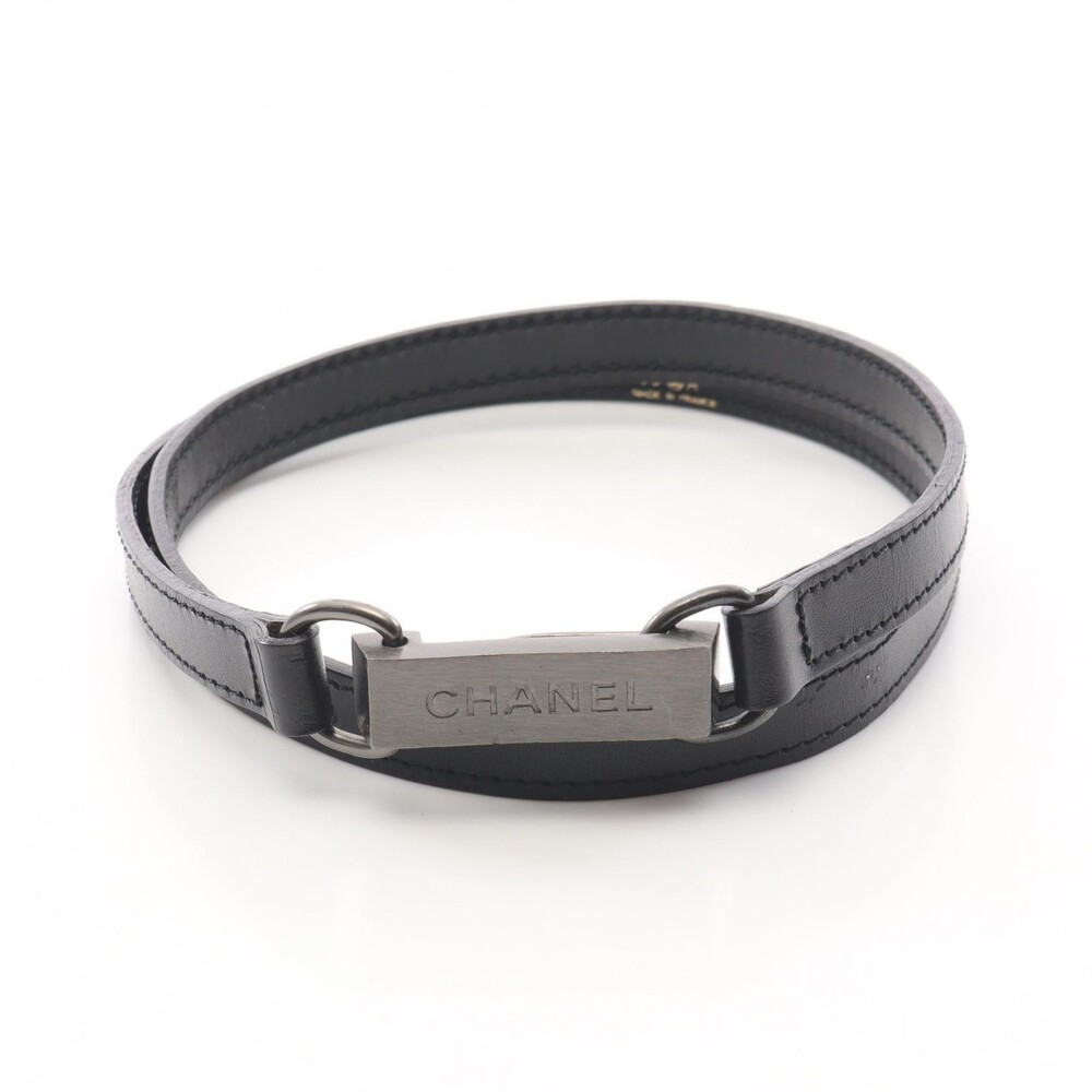 Chanel Logo Plate Belt Leather Metal #272620C43B